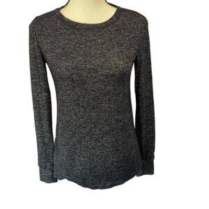 Cuddl Duds Soft Knit Black/Gray Layering Top Size S #1133
